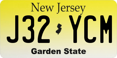 NJ license plate J32YCM
