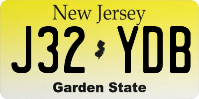 NJ license plate J32YDB