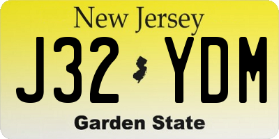 NJ license plate J32YDM
