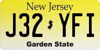 NJ license plate J32YFI