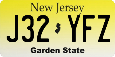 NJ license plate J32YFZ