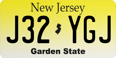 NJ license plate J32YGJ