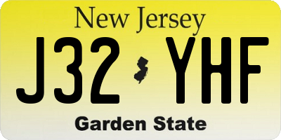 NJ license plate J32YHF