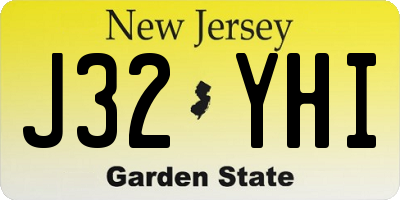 NJ license plate J32YHI
