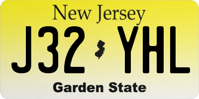 NJ license plate J32YHL