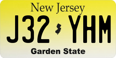 NJ license plate J32YHM