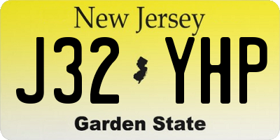 NJ license plate J32YHP