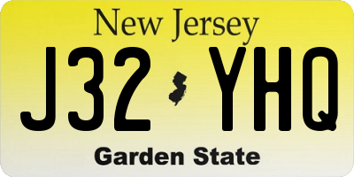 NJ license plate J32YHQ