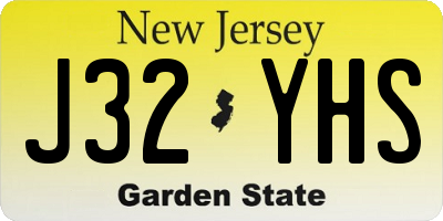 NJ license plate J32YHS