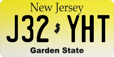 NJ license plate J32YHT