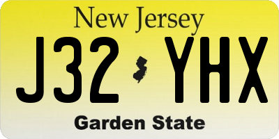 NJ license plate J32YHX