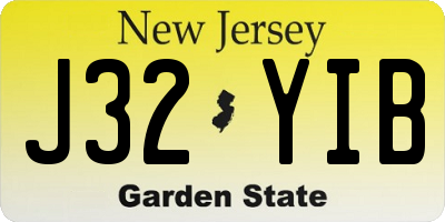 NJ license plate J32YIB