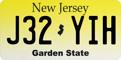 NJ license plate J32YIH