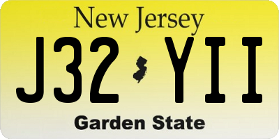 NJ license plate J32YII