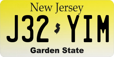 NJ license plate J32YIM