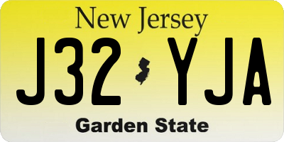 NJ license plate J32YJA