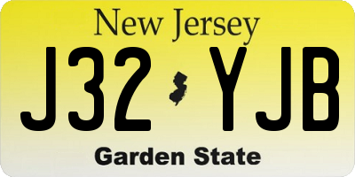 NJ license plate J32YJB