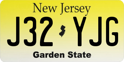 NJ license plate J32YJG