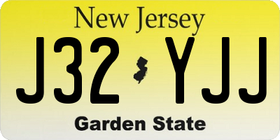NJ license plate J32YJJ