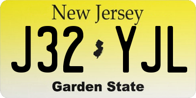 NJ license plate J32YJL