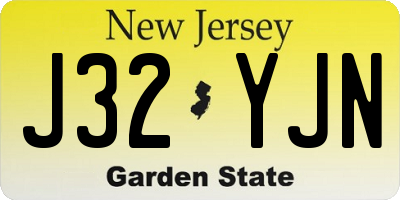 NJ license plate J32YJN