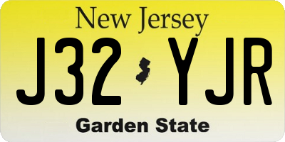 NJ license plate J32YJR