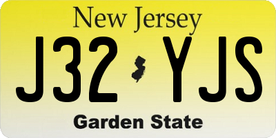 NJ license plate J32YJS