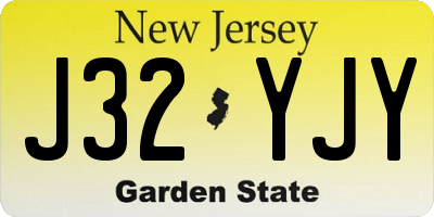 NJ license plate J32YJY