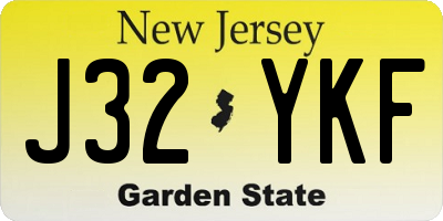 NJ license plate J32YKF