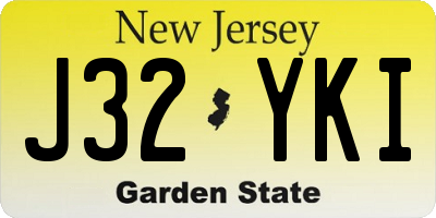 NJ license plate J32YKI