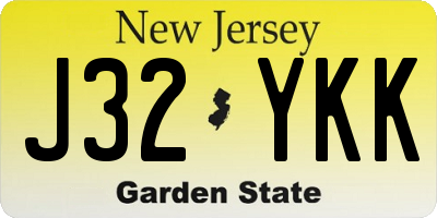 NJ license plate J32YKK