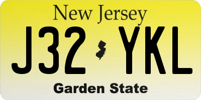 NJ license plate J32YKL