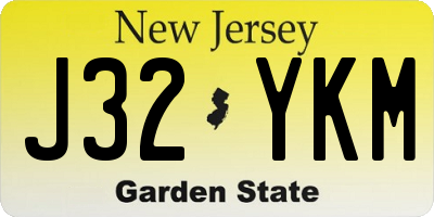 NJ license plate J32YKM