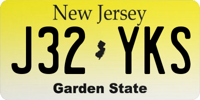 NJ license plate J32YKS