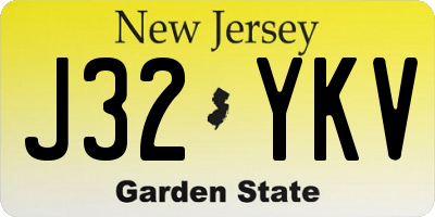 NJ license plate J32YKV
