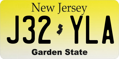 NJ license plate J32YLA