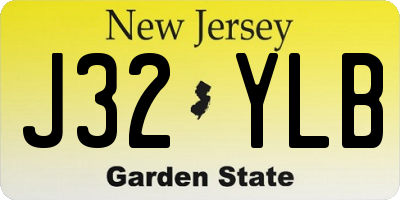 NJ license plate J32YLB