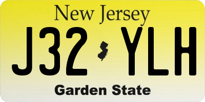 NJ license plate J32YLH