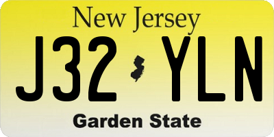 NJ license plate J32YLN