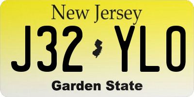 NJ license plate J32YLO