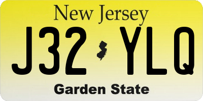 NJ license plate J32YLQ