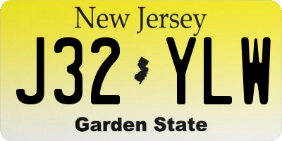 NJ license plate J32YLW