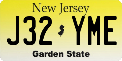 NJ license plate J32YME