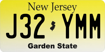 NJ license plate J32YMM