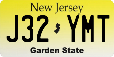 NJ license plate J32YMT