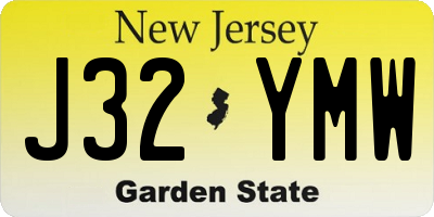 NJ license plate J32YMW