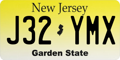 NJ license plate J32YMX