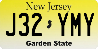 NJ license plate J32YMY