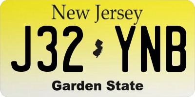 NJ license plate J32YNB