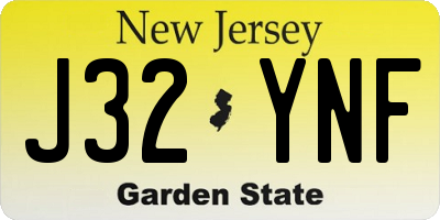 NJ license plate J32YNF